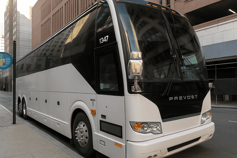 a Garland Minibus Company coach bus
