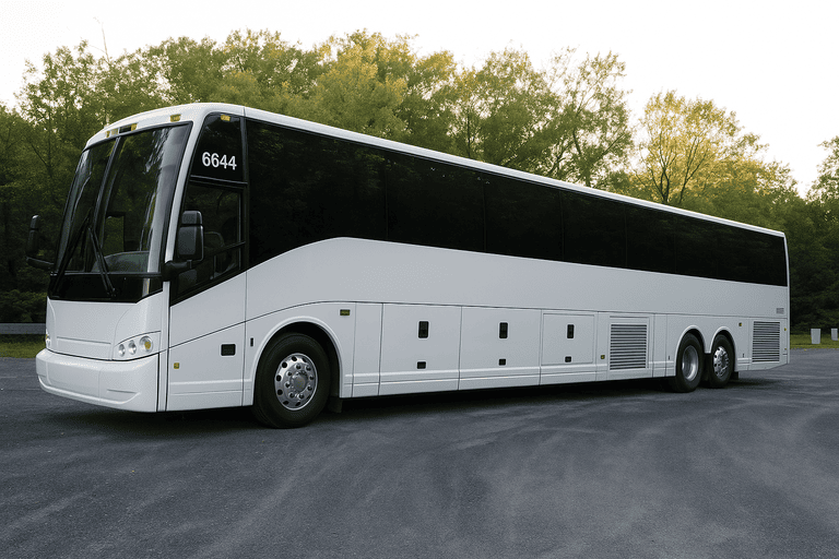 exterior of Garland Minibus Company coach bus