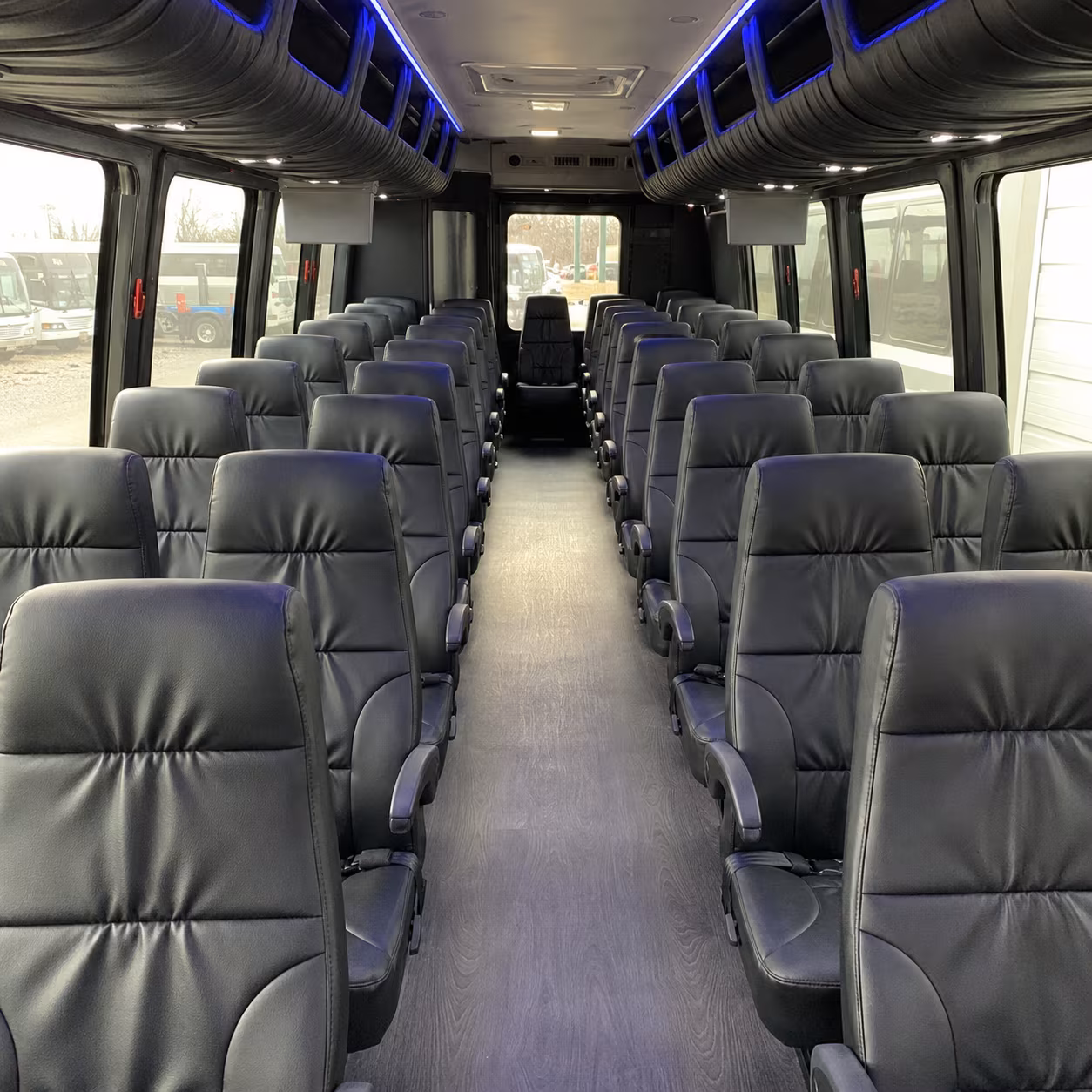 garland 28 passenger minibus inside