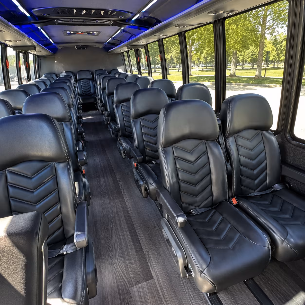 garland 28 passenger minibus interior