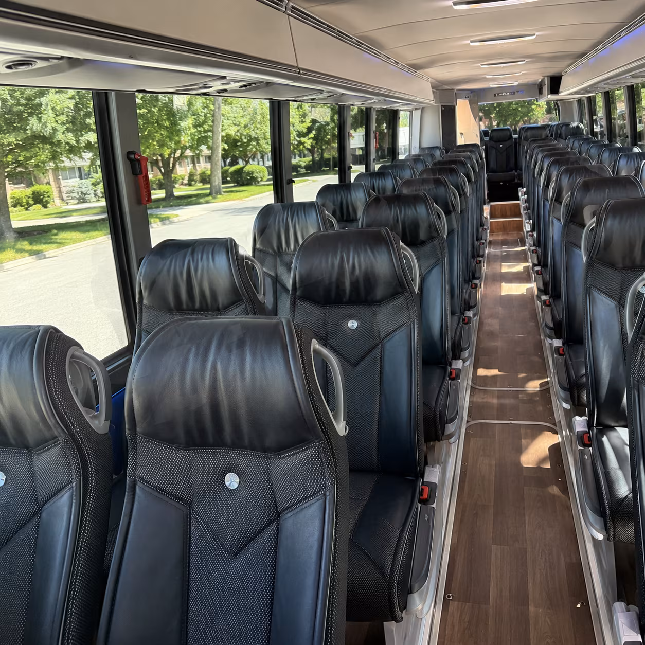garland 40 passenger charter bus inside