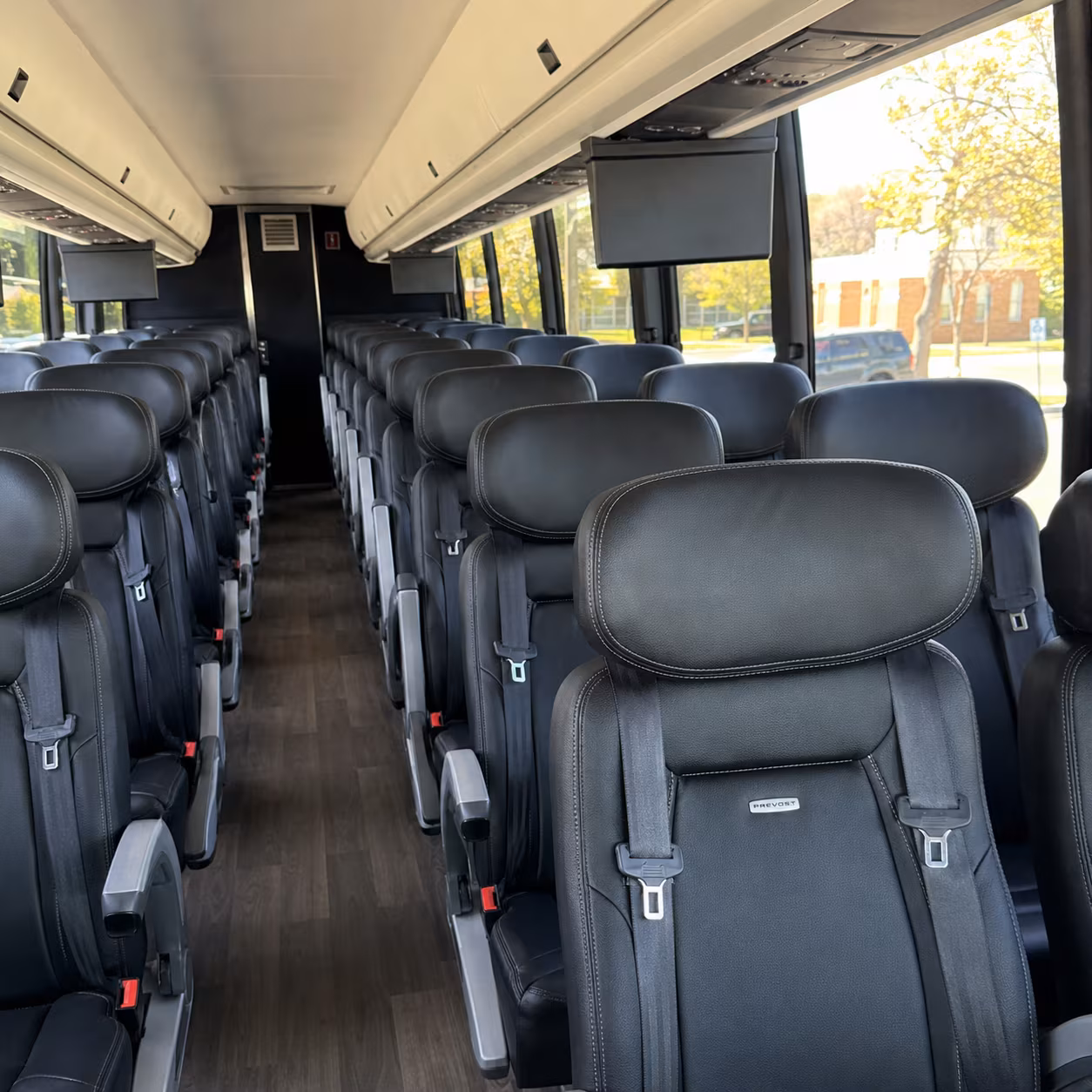 garland 45 passenger charter bus inside