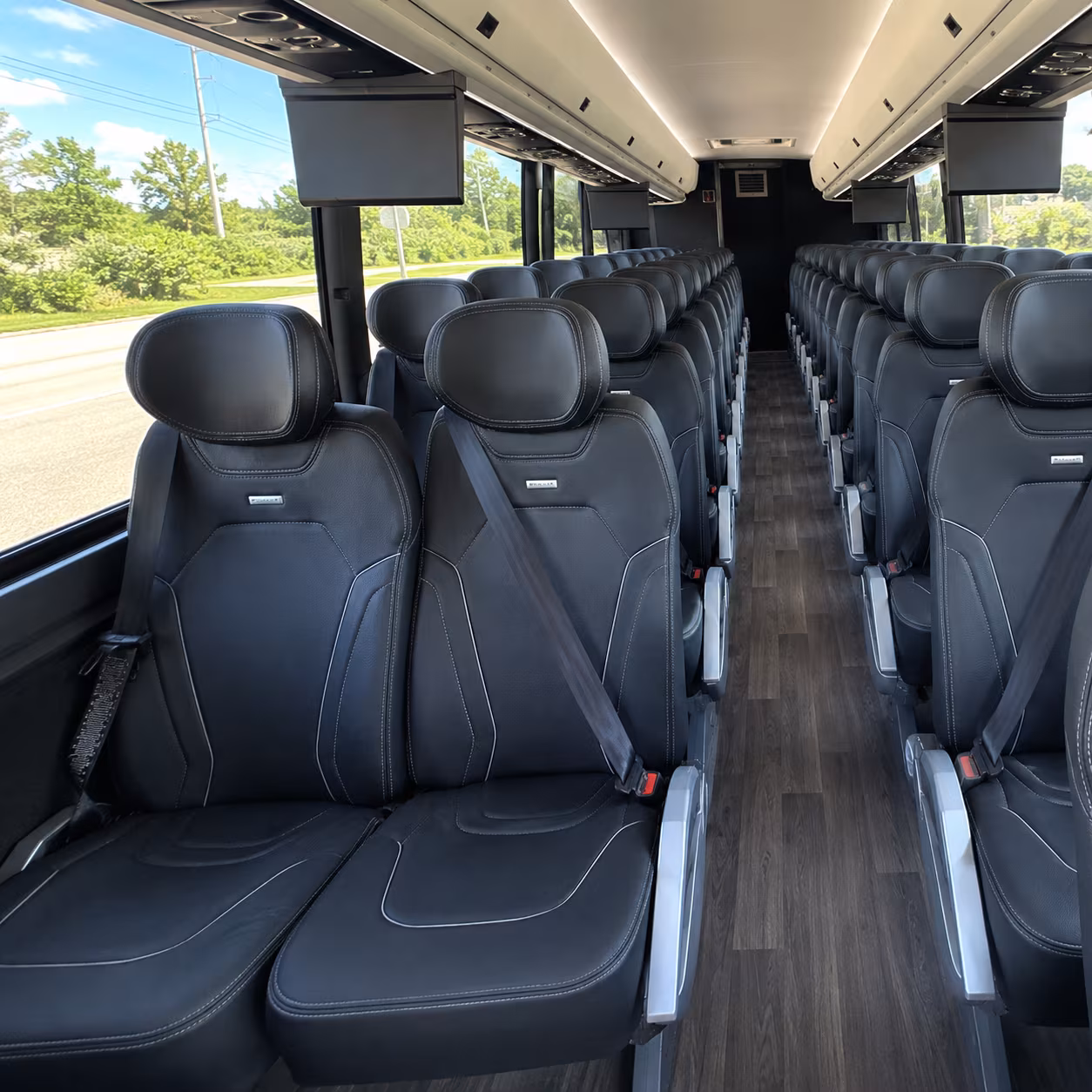 garland 47 passenger charter bus inside