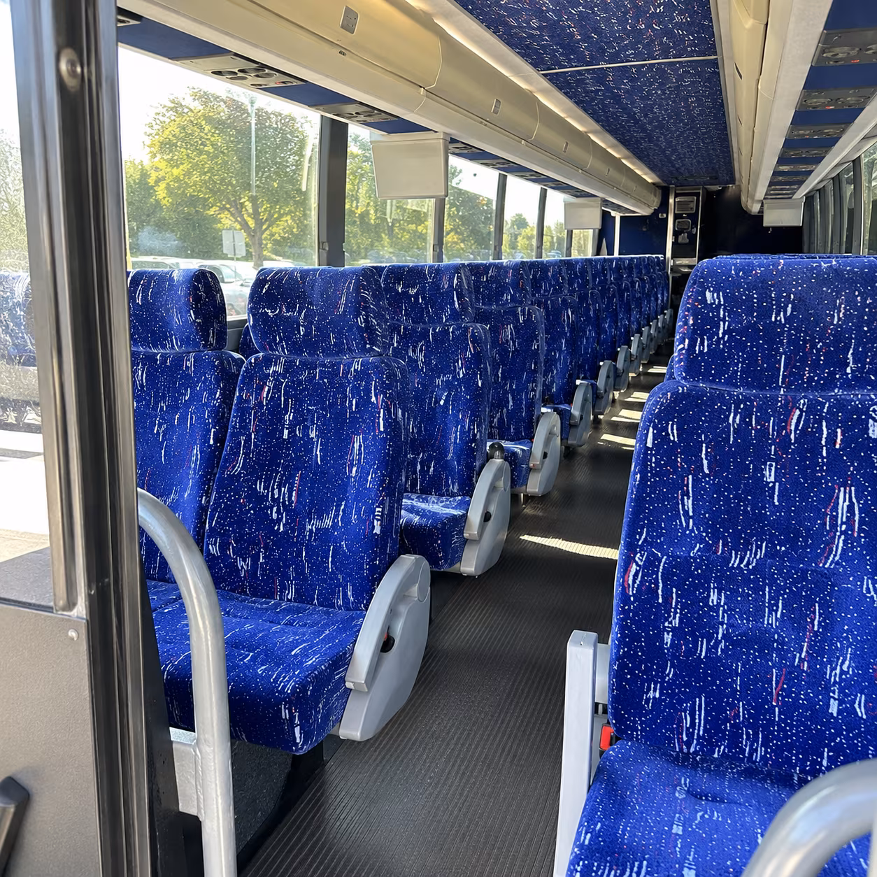 garland 50 passenger charter bus inside